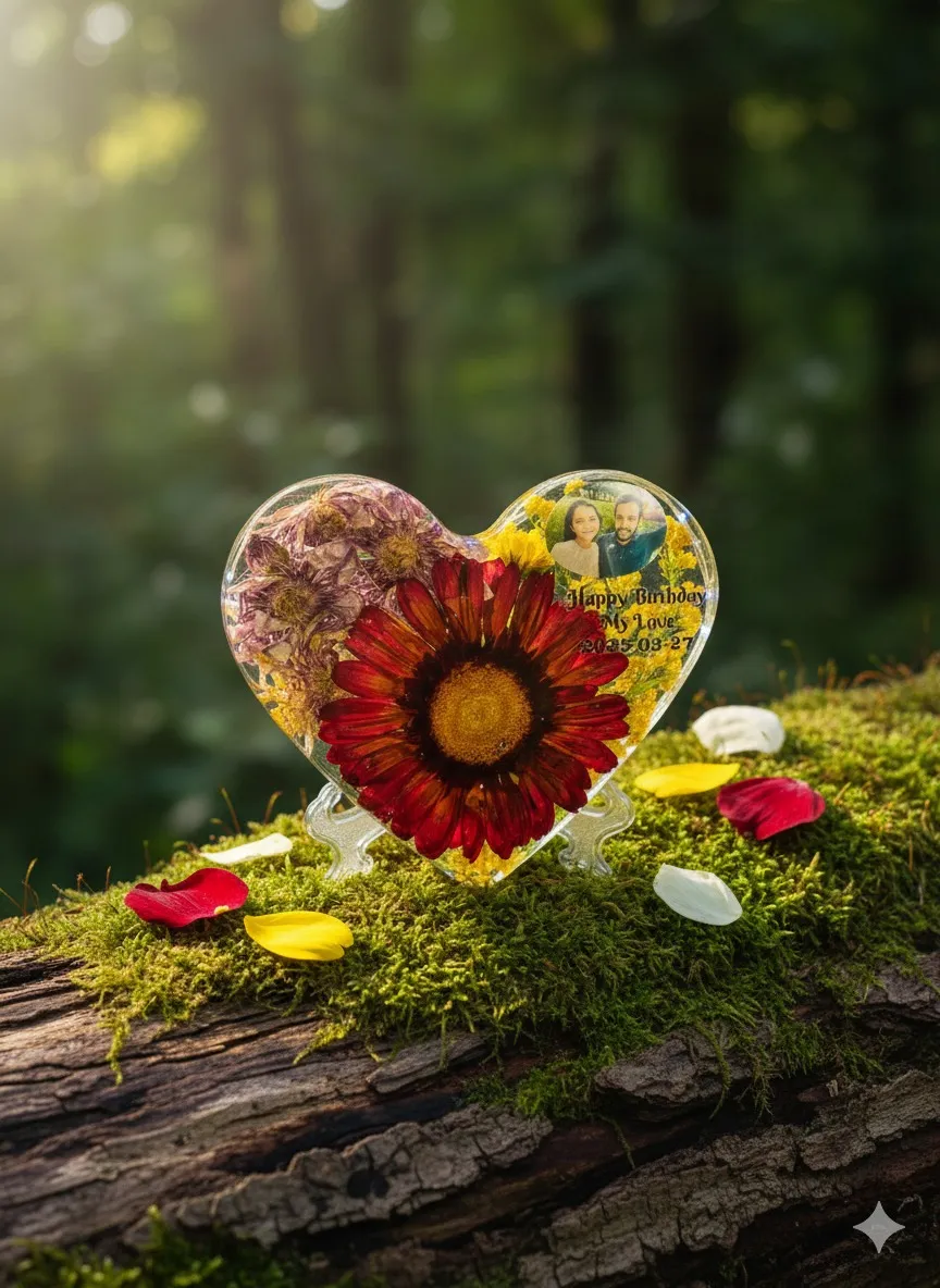 Flower Preservations 4x6 heart shape