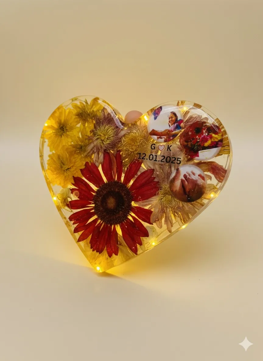 Flower Preservations 4x6 heart shape