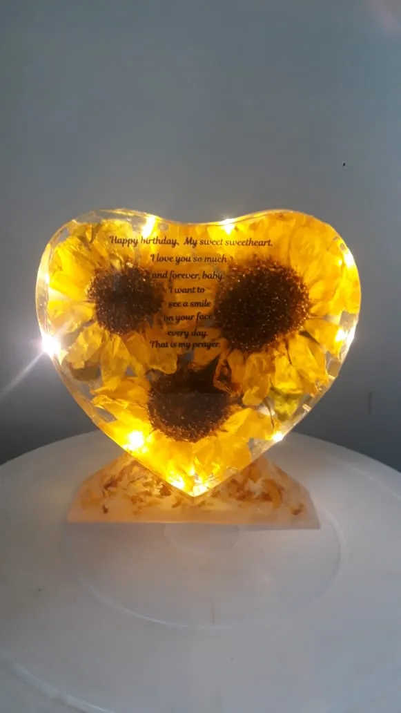 Flower Preservations 4x6 heart shape